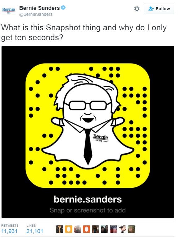 sanders snapchat
